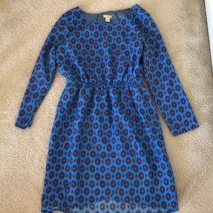 JCrew Tulip Hem Blue Medallion Dress size 2
